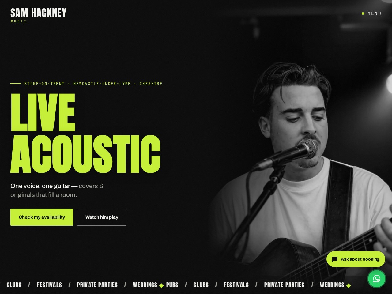 Sam Hackney Music website